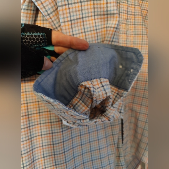 Nautica Men's Button down plaid shirt (Large) 🤍🧡💙 - Picture 11 of 11